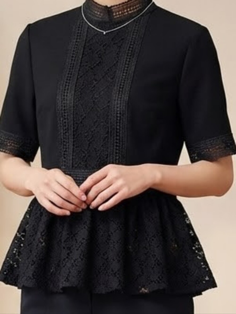 NEVER WORN Zara Woman Lace Peplum High Quality Blouse Top Sz M